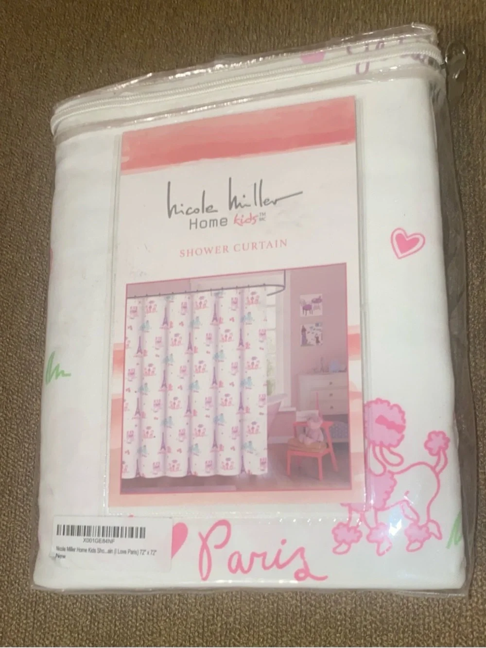 Paris Nicole Miler Kids Shower Curtain 72 in. Bath